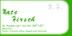 mate hirsch business card